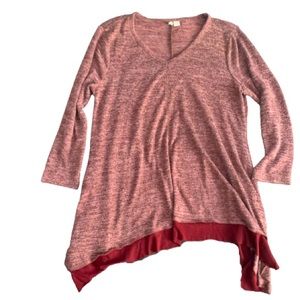 Maroon and White Blouse